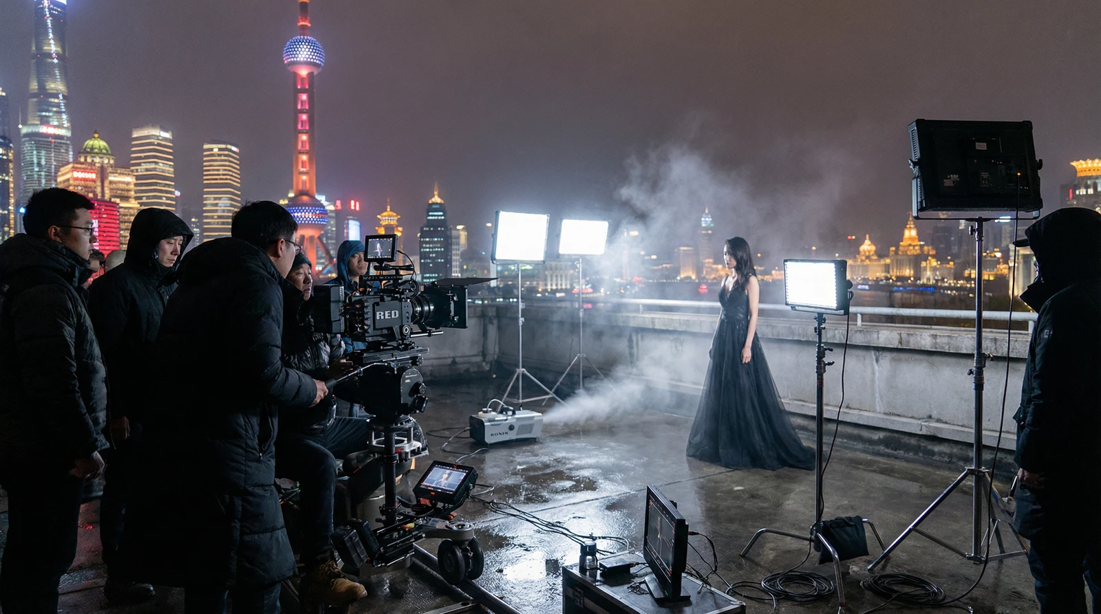 歪歪漫画上海外滩夜景拍摄现场实况